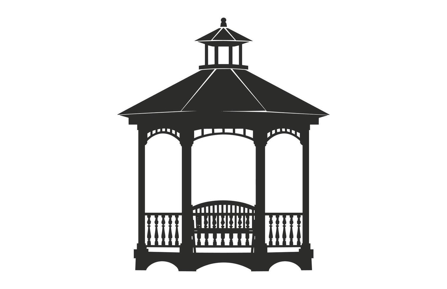 Gazebo Silhouette isolated on a white background vector