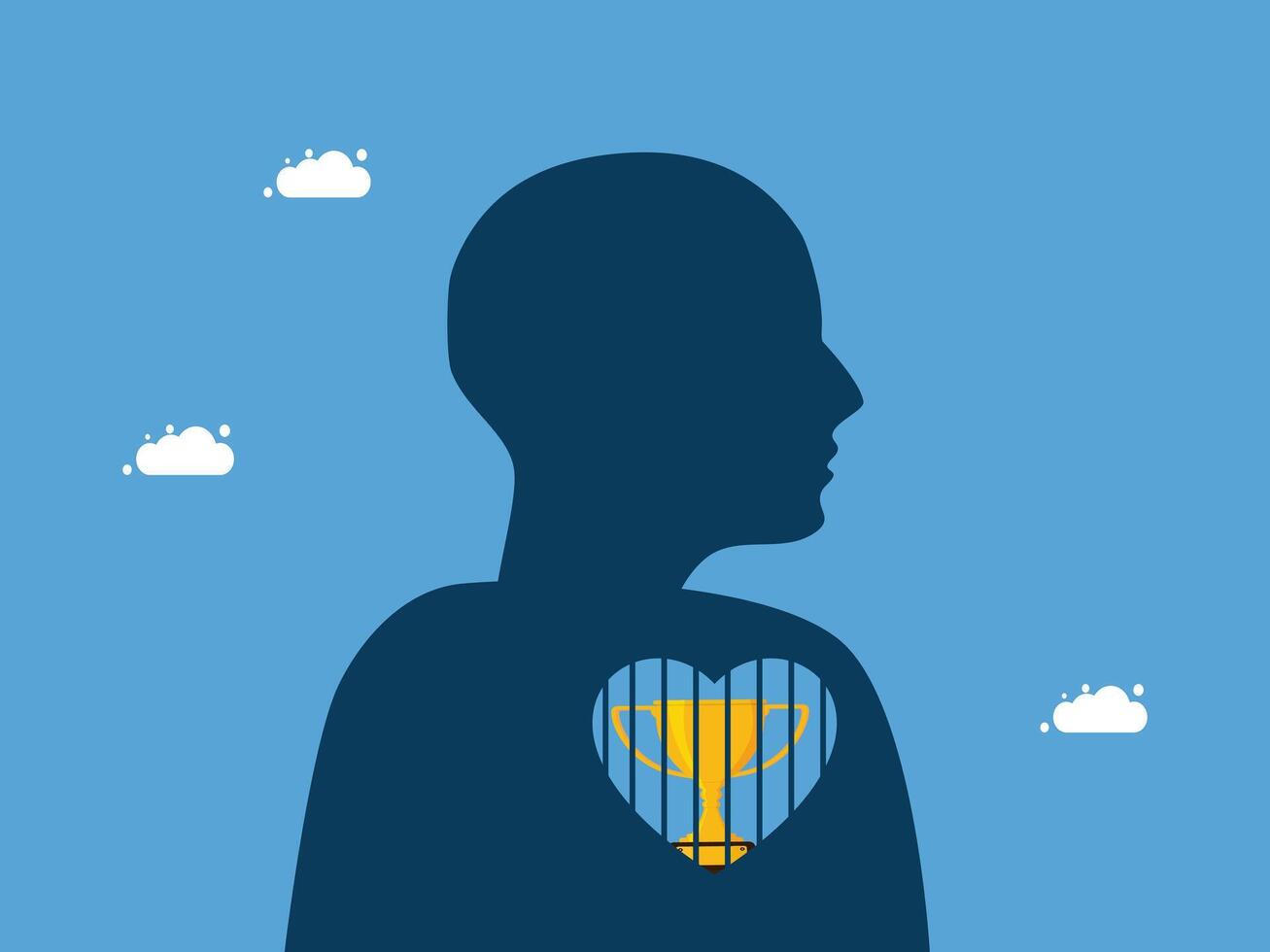 a silhouette of a man with a heart in his chest vector