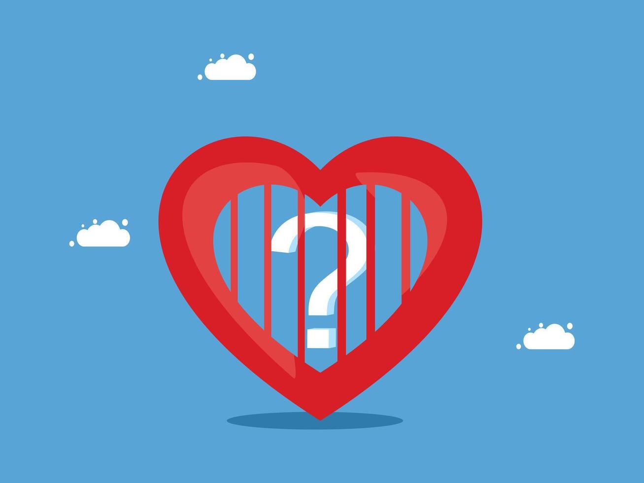 a heart with a question mark inside it vector