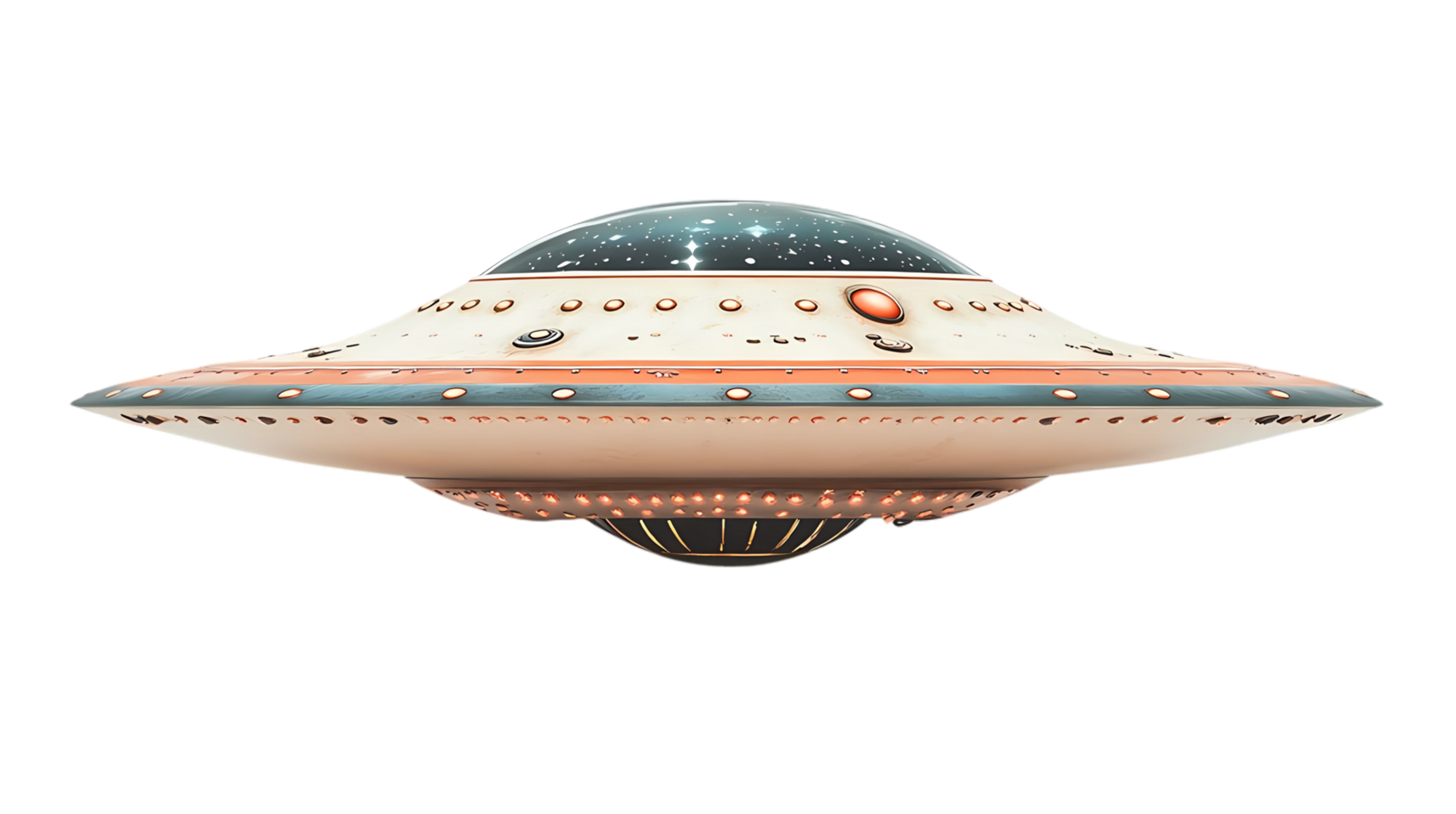 an alien spaceship flying over a transparent background png
