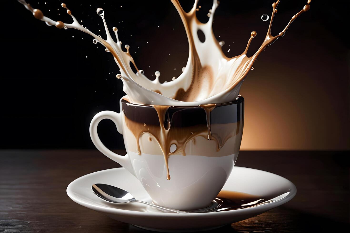 Coffee Splash in Cup. photo