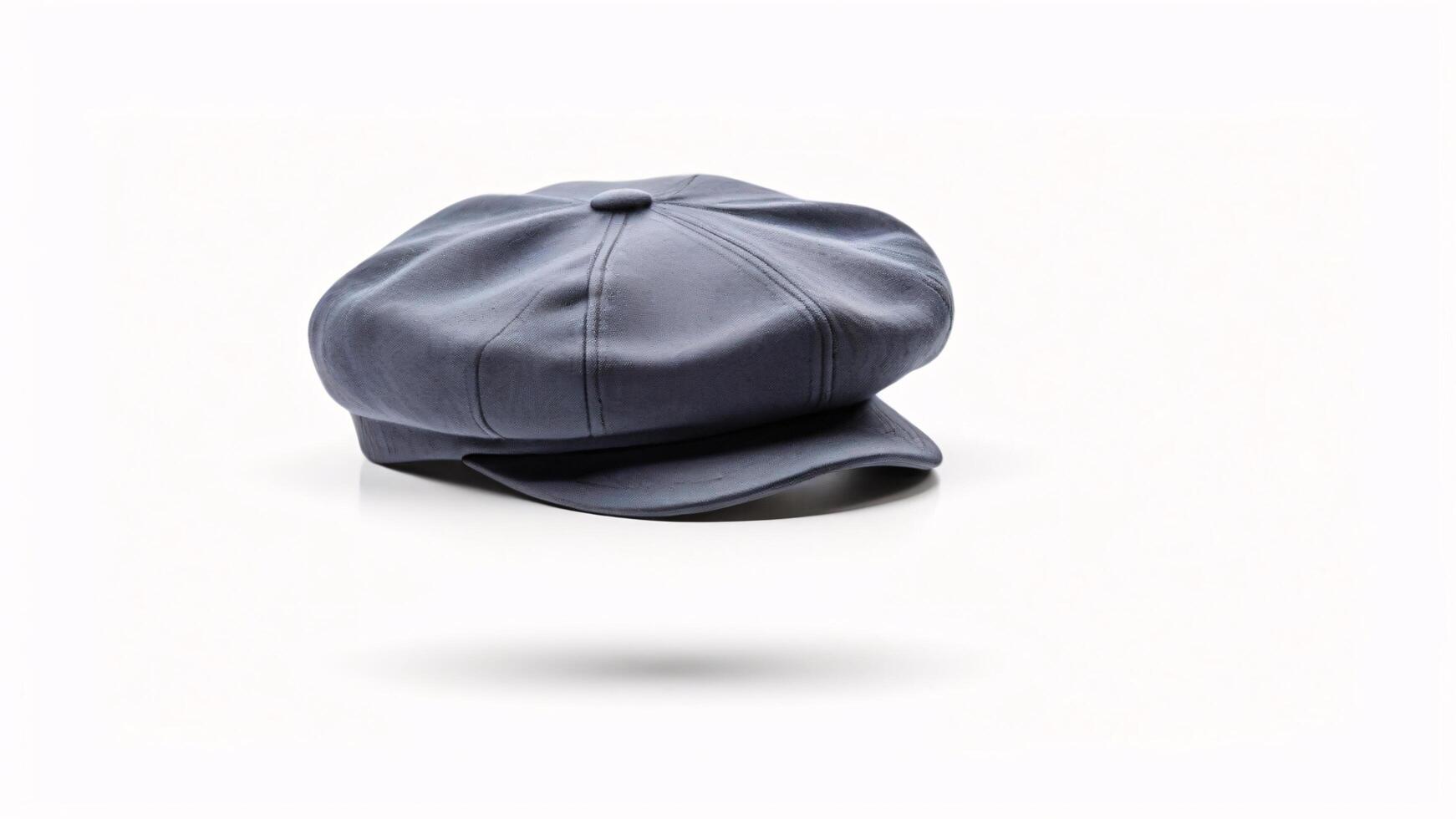 Grey fabric cap on white background. photo