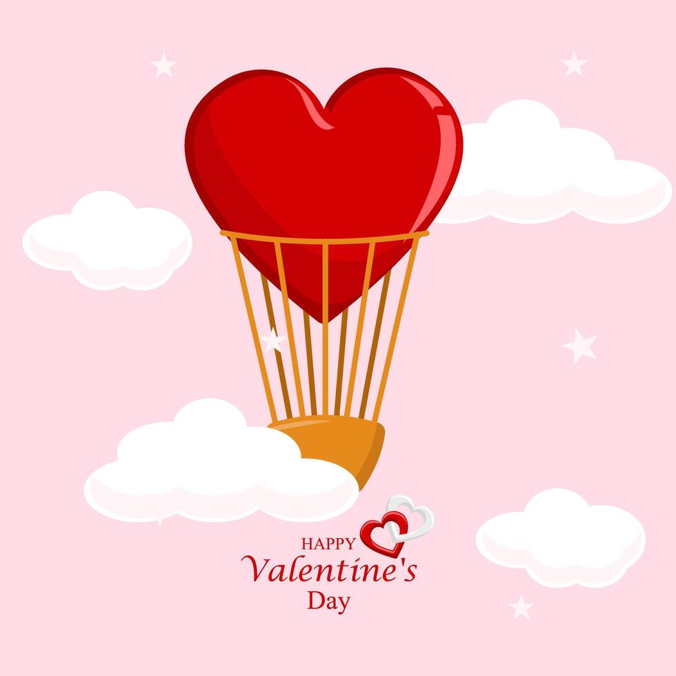 Valentines Day Illustration with Heart Shaped Balloons vector