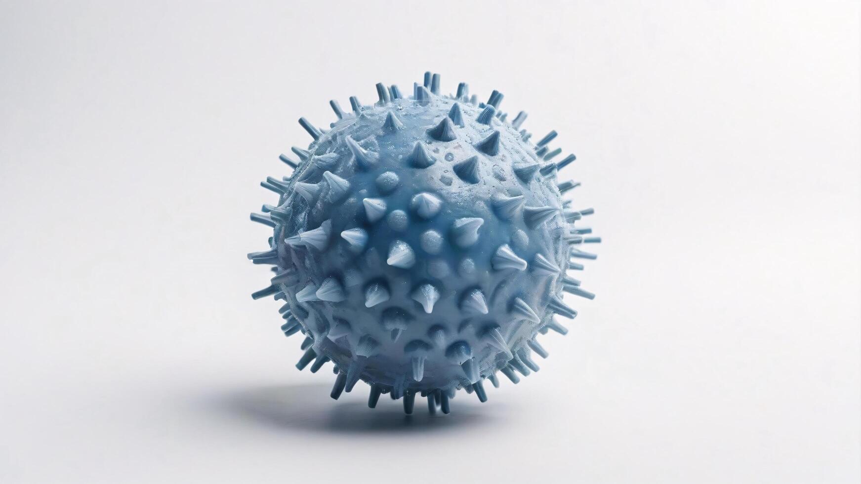 Blue spiky ball isolated on white background. photo