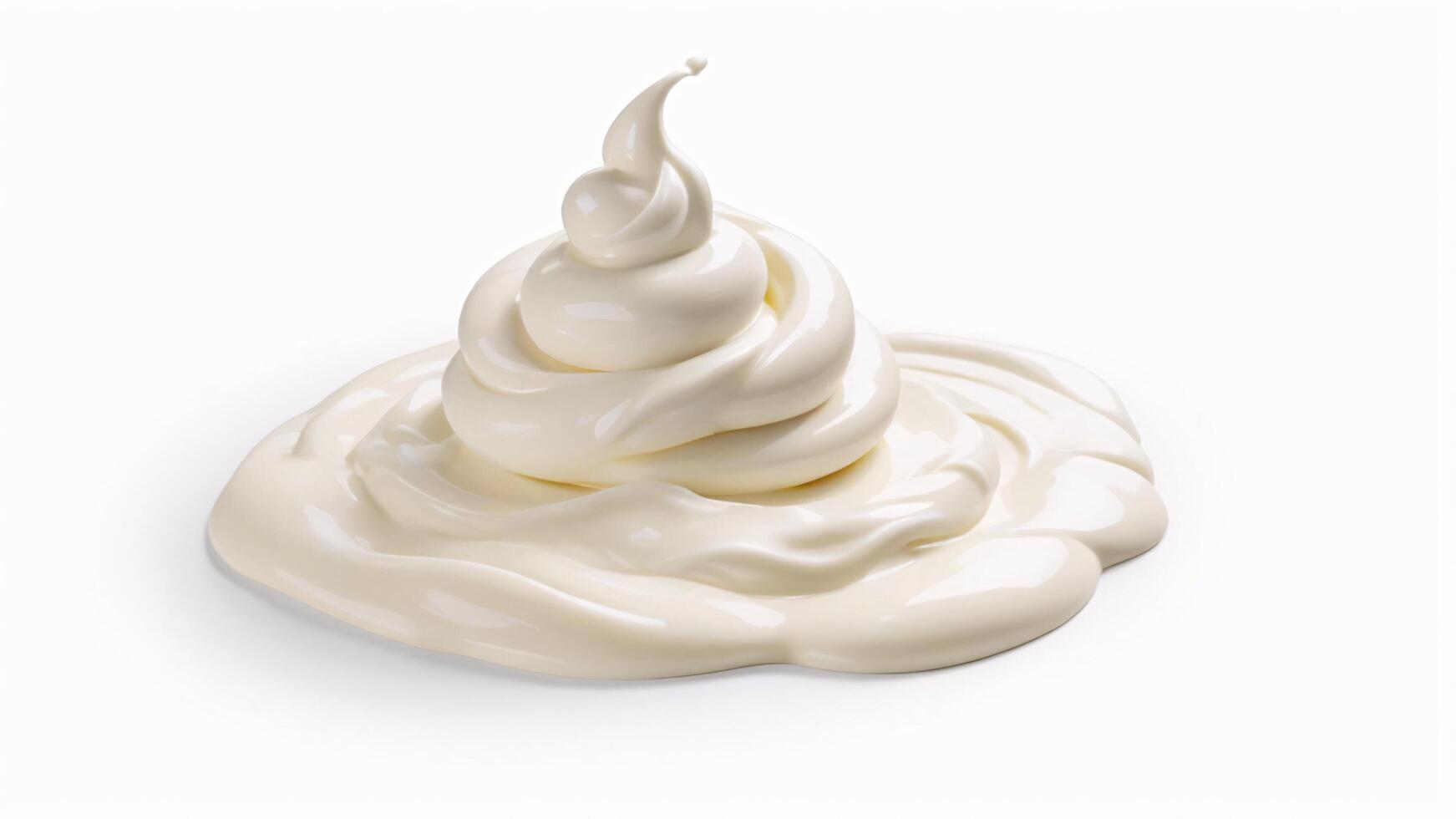 Whipped cream dollop isolated on white background. photo