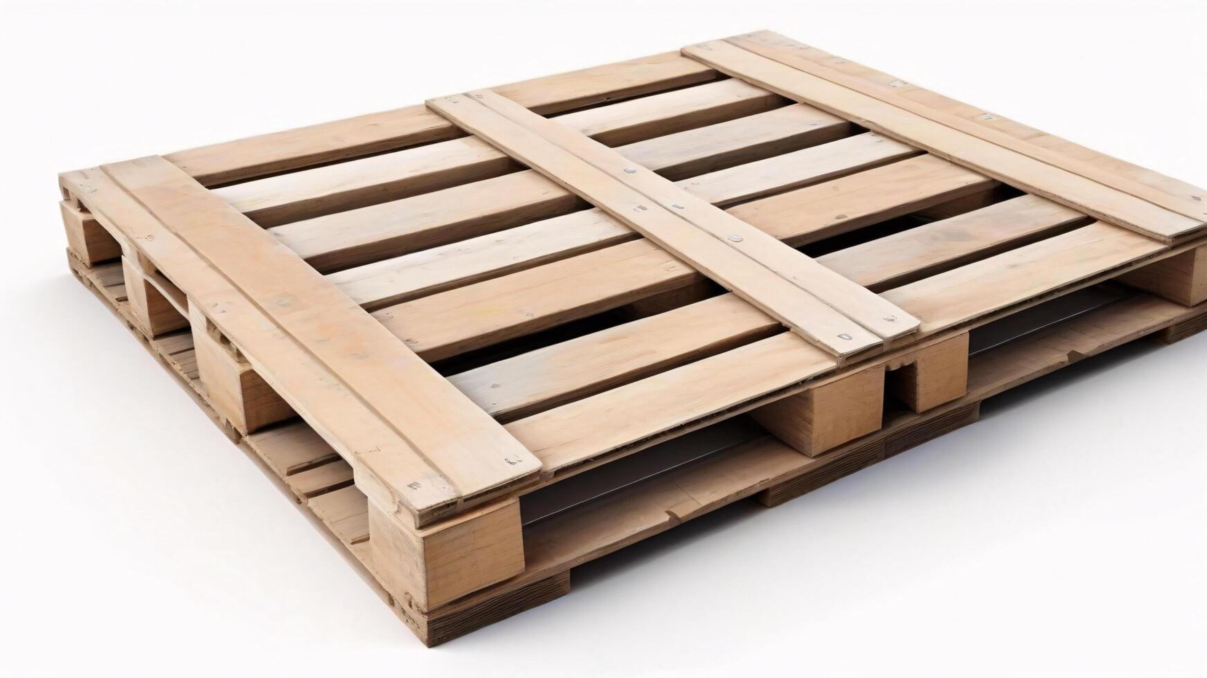 Wooden pallet isolated on white background. photo