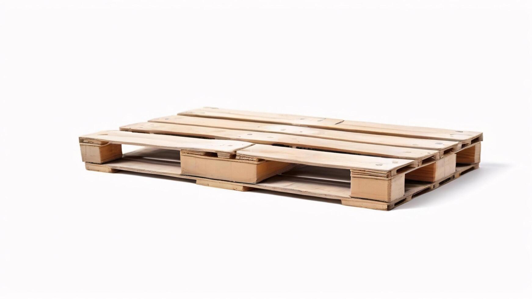 Wooden pallet isolated on white background. photo