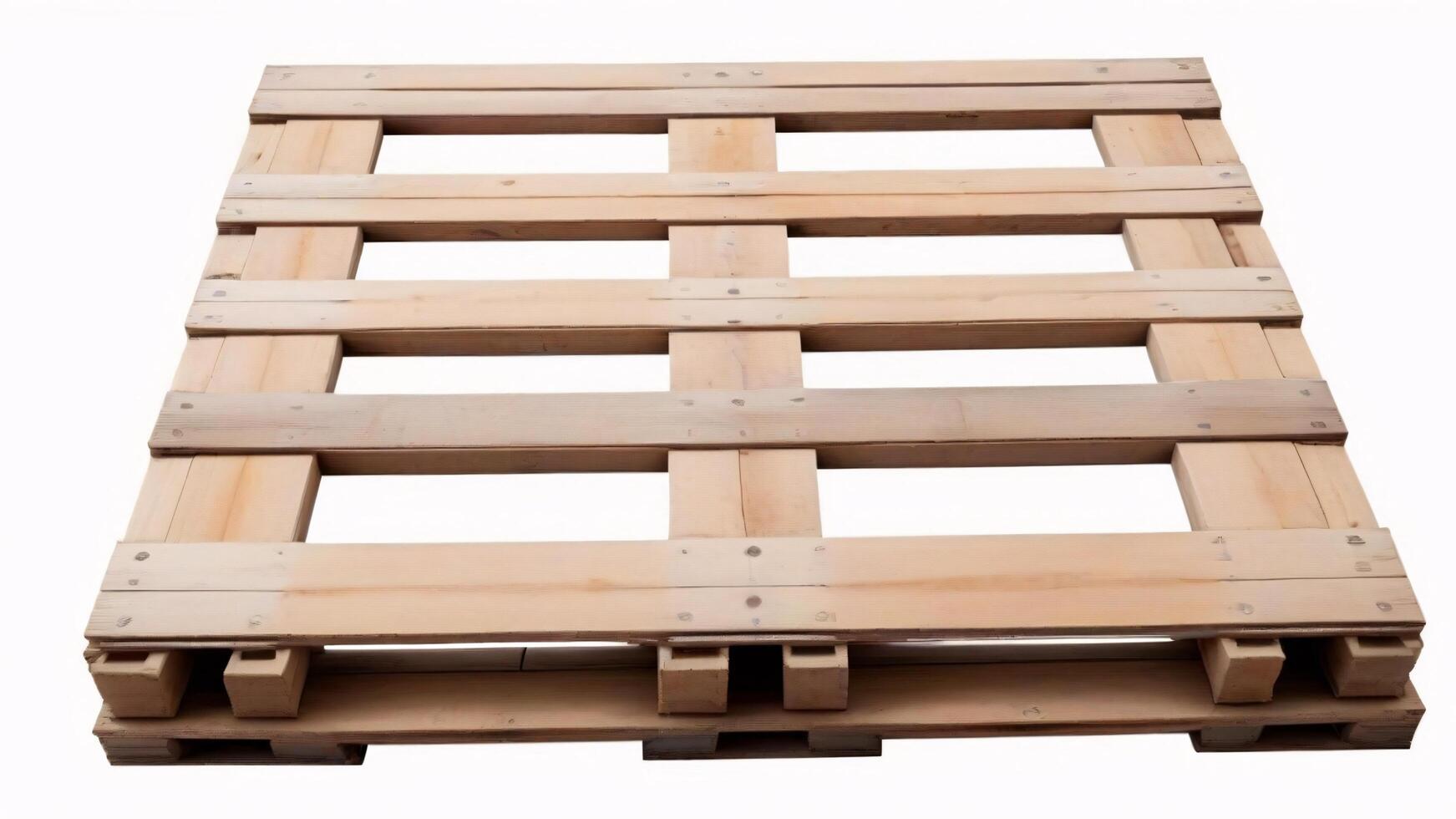 Wooden Pallet Isolated on White Background. photo