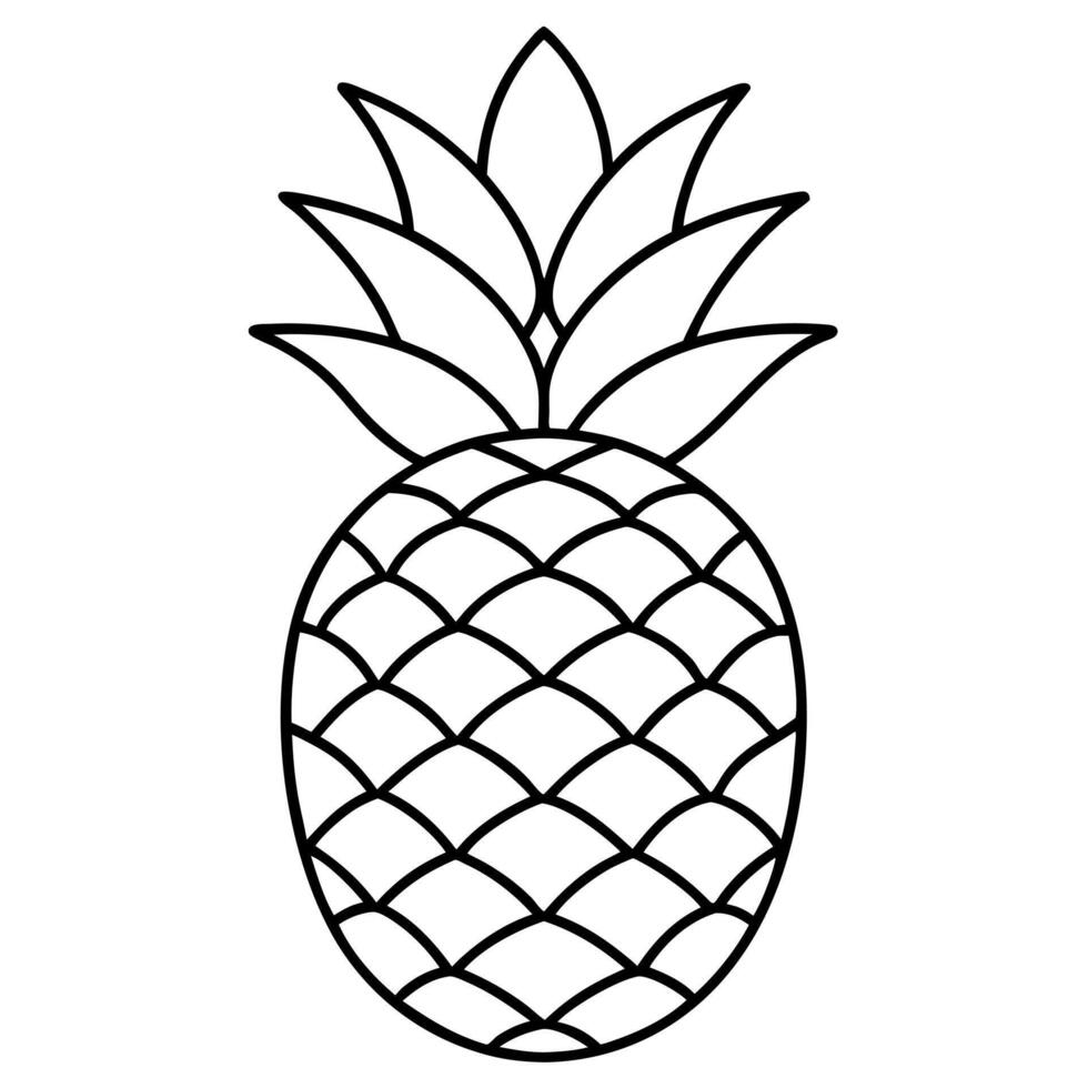 Tropical Pineapple Line Drawing Ideal for Home Decor and Art vector