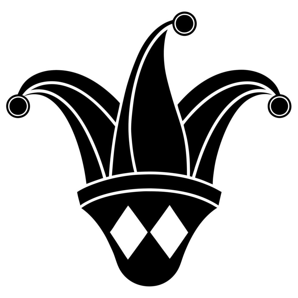 Simple Sleek Joker Head Silhouette for Creative Illustrations and Designs vector