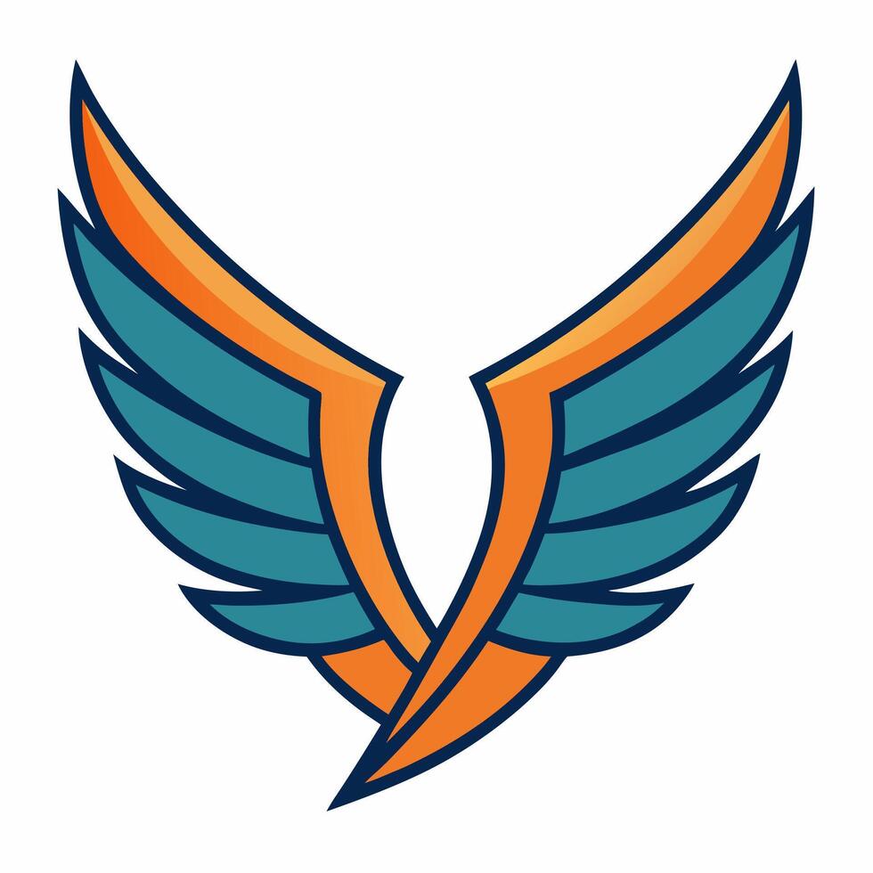 Minimalist and Stylish Wing Design Art for Versatile Applications vector