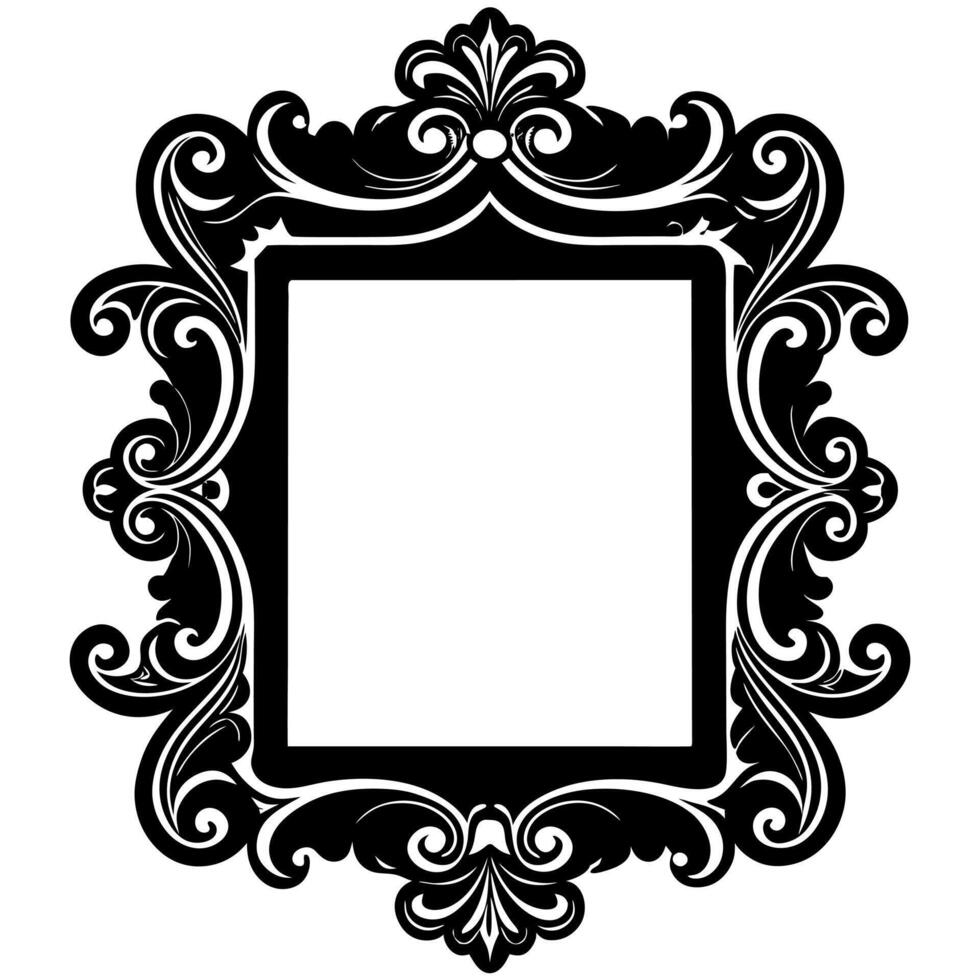 Antique Corner Frame Silhouette vector