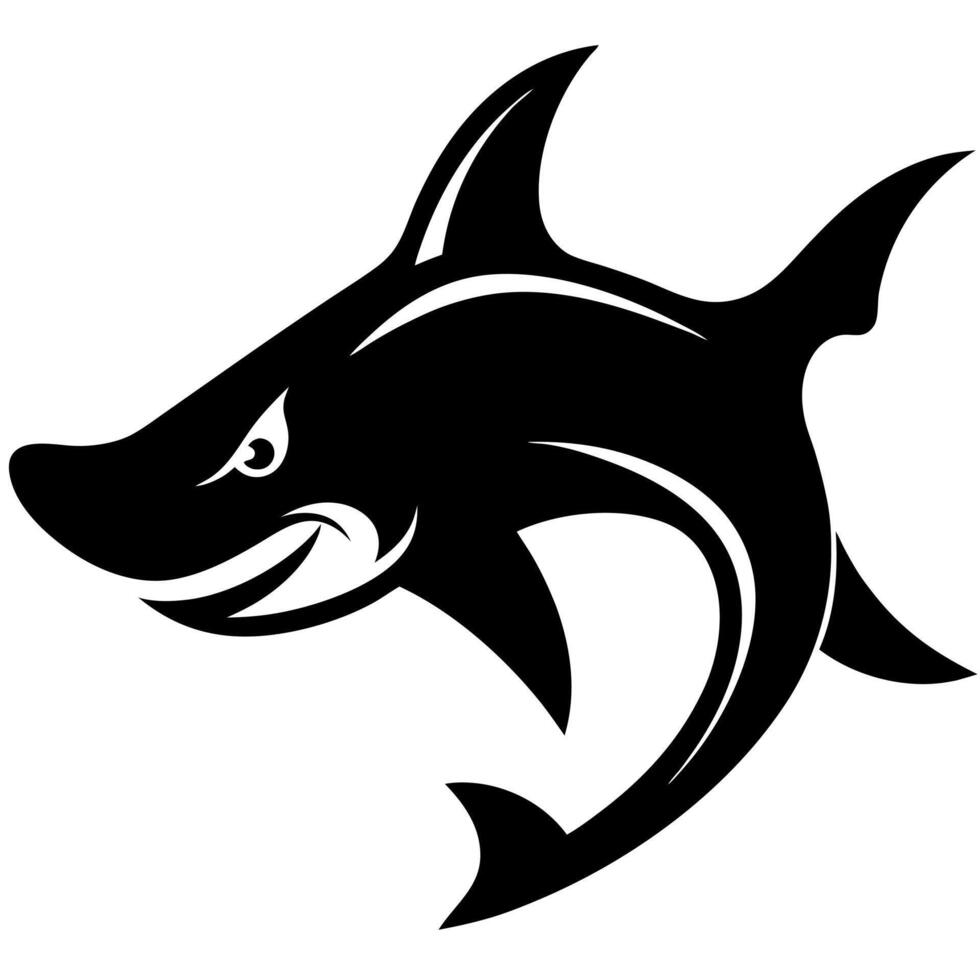 Creative Hammerhead Shark Silhouette Ideal for Aquatic Life-Themed Illustrations vector