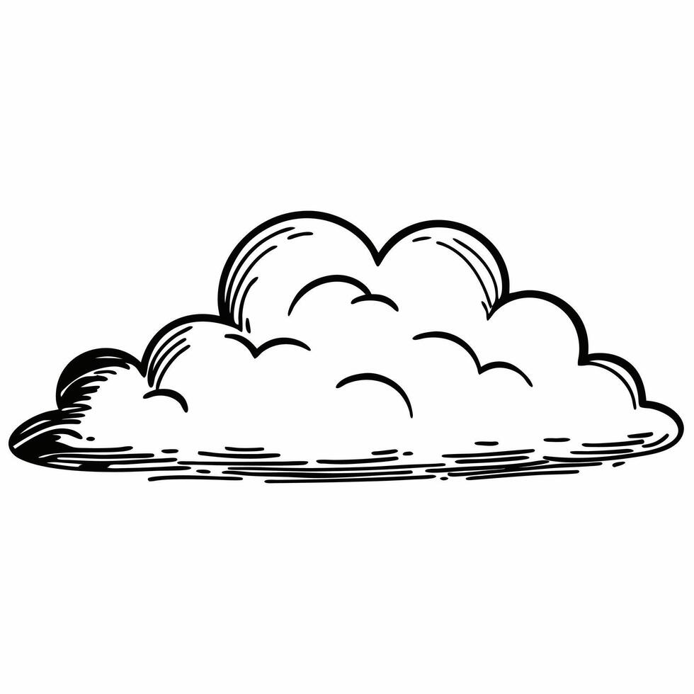 Black and White Cloud Icon Silhouette Perfect for Minimalist Projects vector