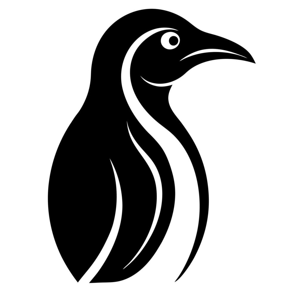 A penguin silhouette on a white background vector