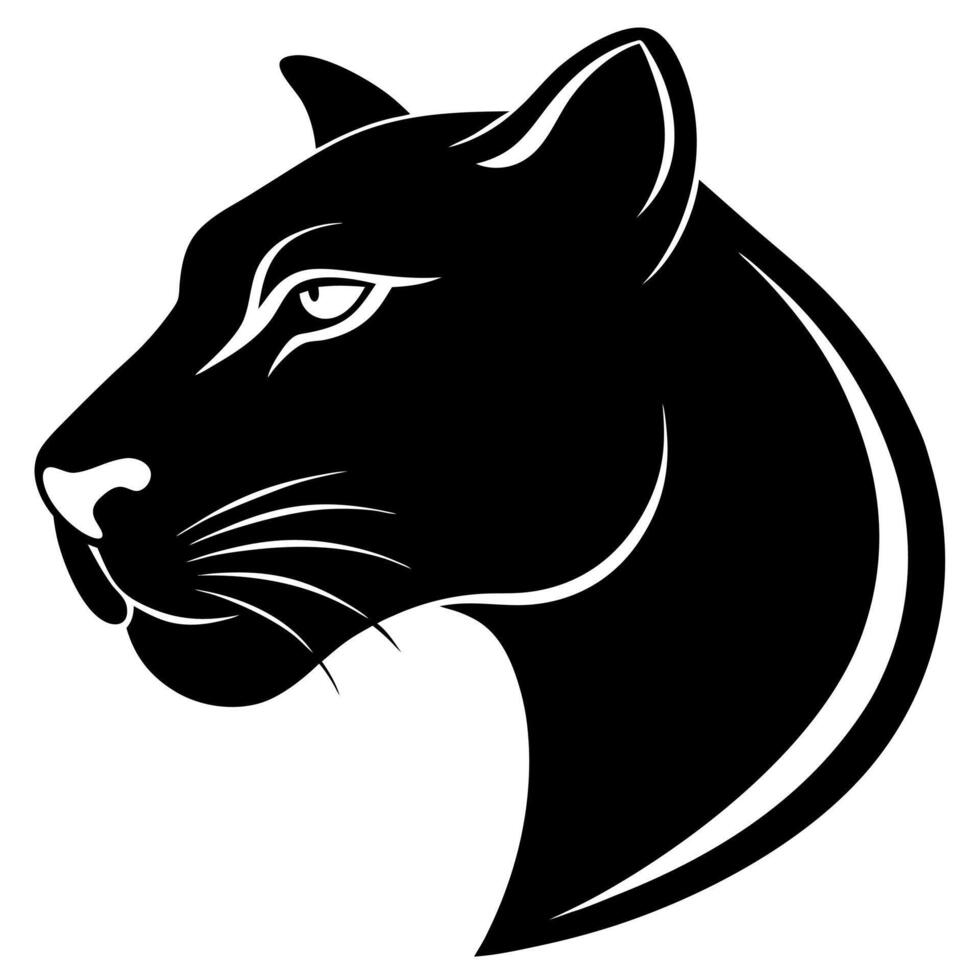 Fierce Panther Head Silhouette Illustration for Animal and Wildlife Themes vector