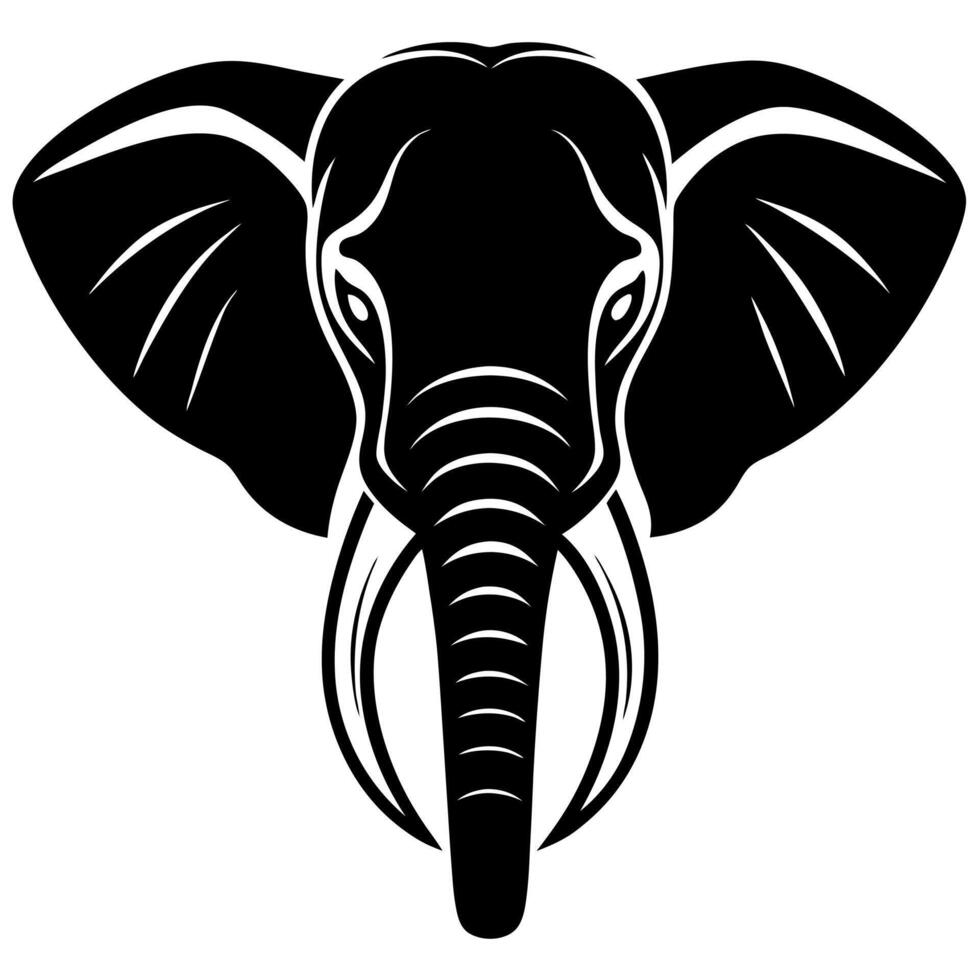 Elephant Head Silhouette Art Perfect for Posters and Wall Decor vector