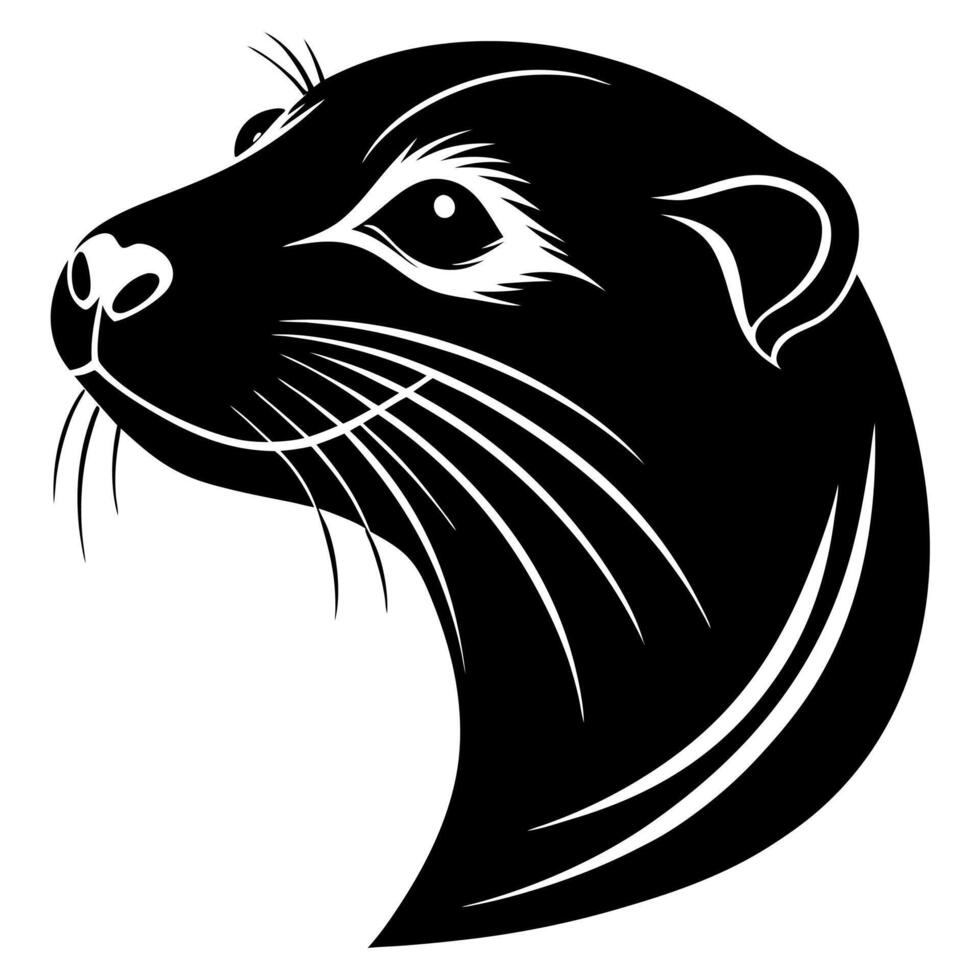 An otter head on a white background vector