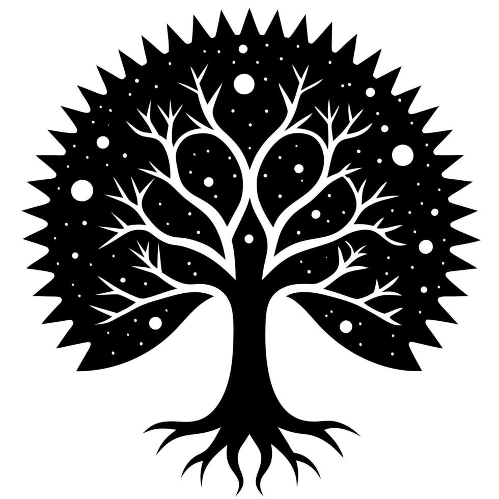 Elegant Tree Silhouette Artwork for Nature and Outdoor Inspired Designs vector