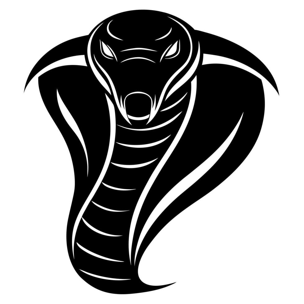 Striking Cobra Head Silhouette Illustration Perfect for Art and Design vector