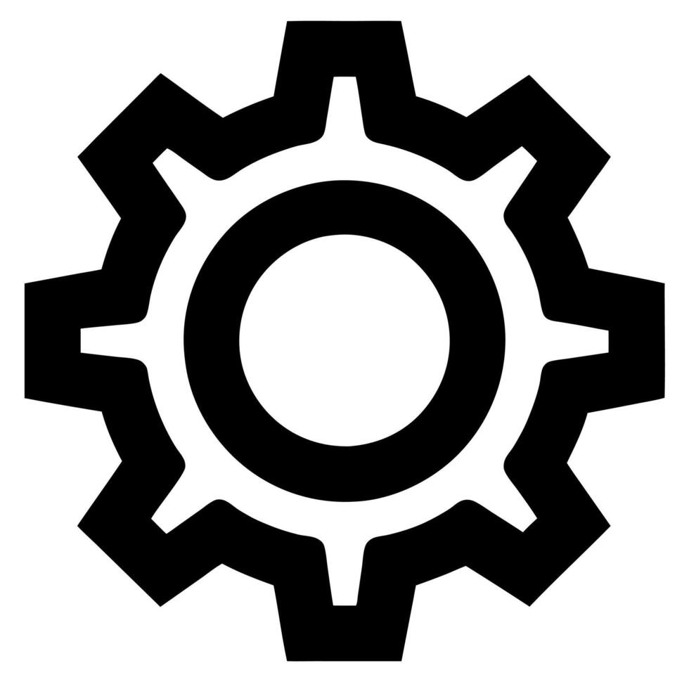 Black and White Setting Icon Silhouette for Graphic Design vector