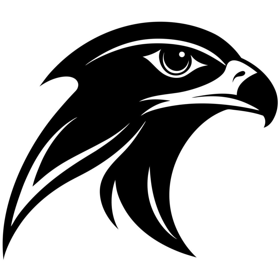 Sleek Falcon Silhouette for Logos and Minimalist Wildlife Illustrations vector