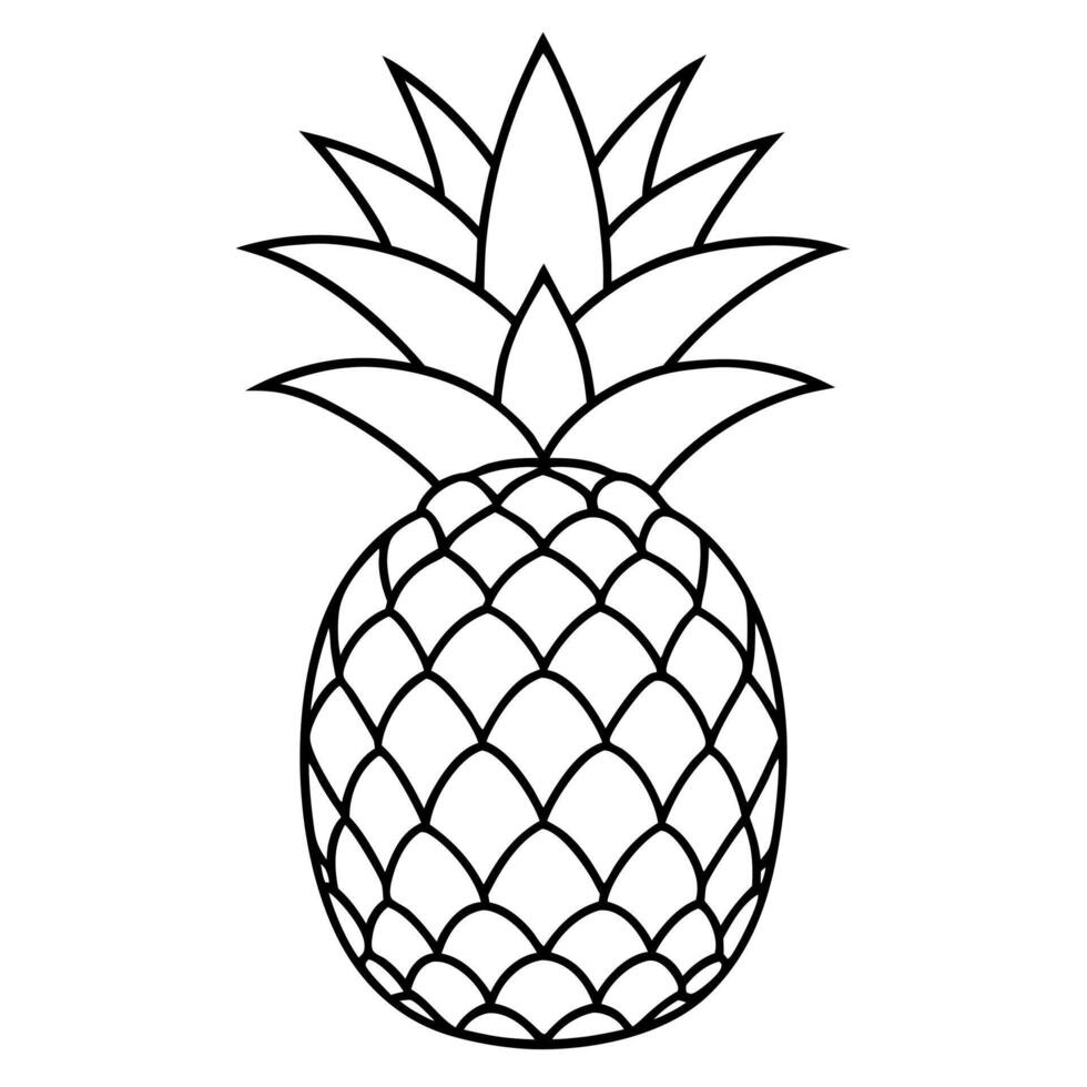 Minimalist Pineapple Line Art for Creative Design Projects vector