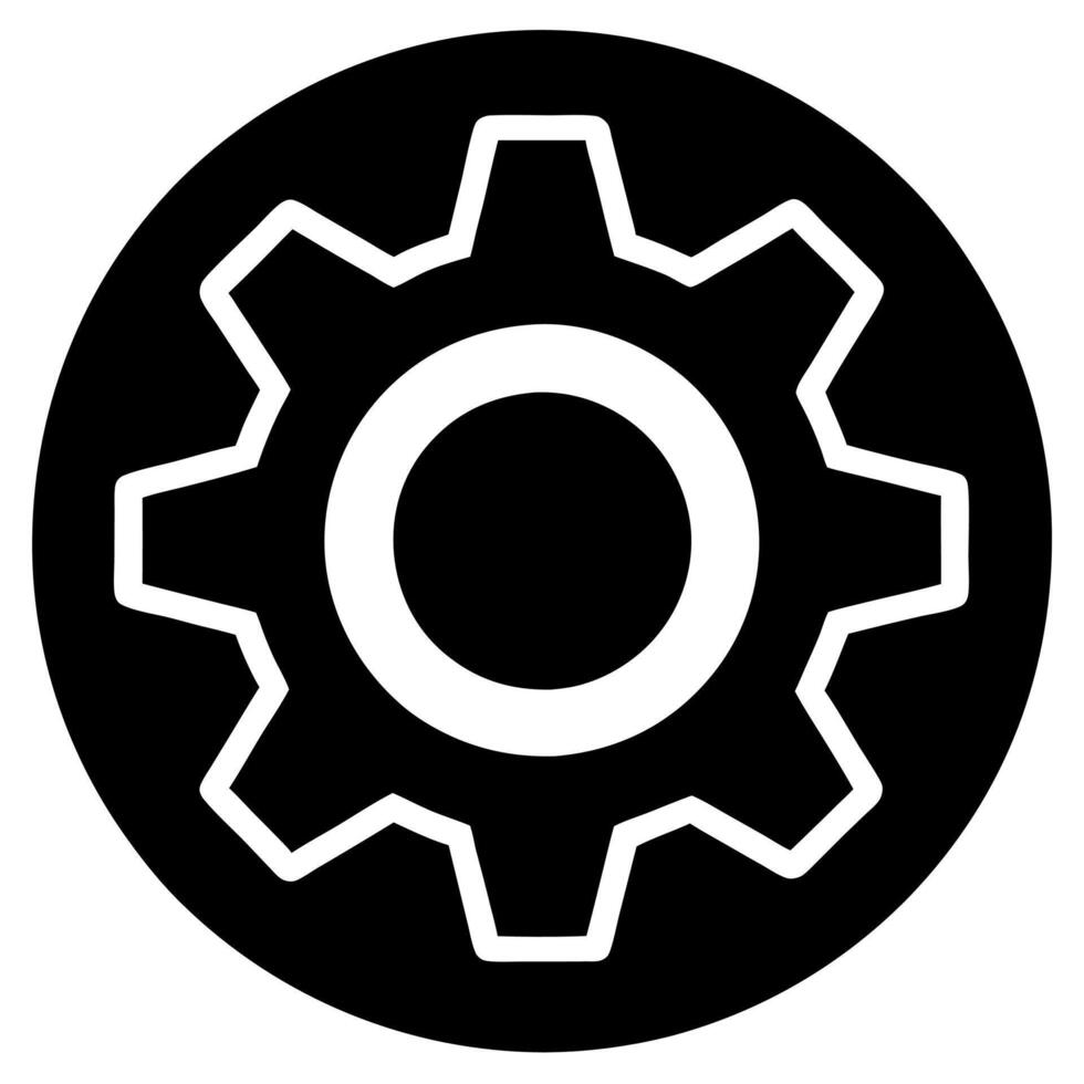 Customizable Setting Icon Silhouette for Industrial and Tech Projects vector