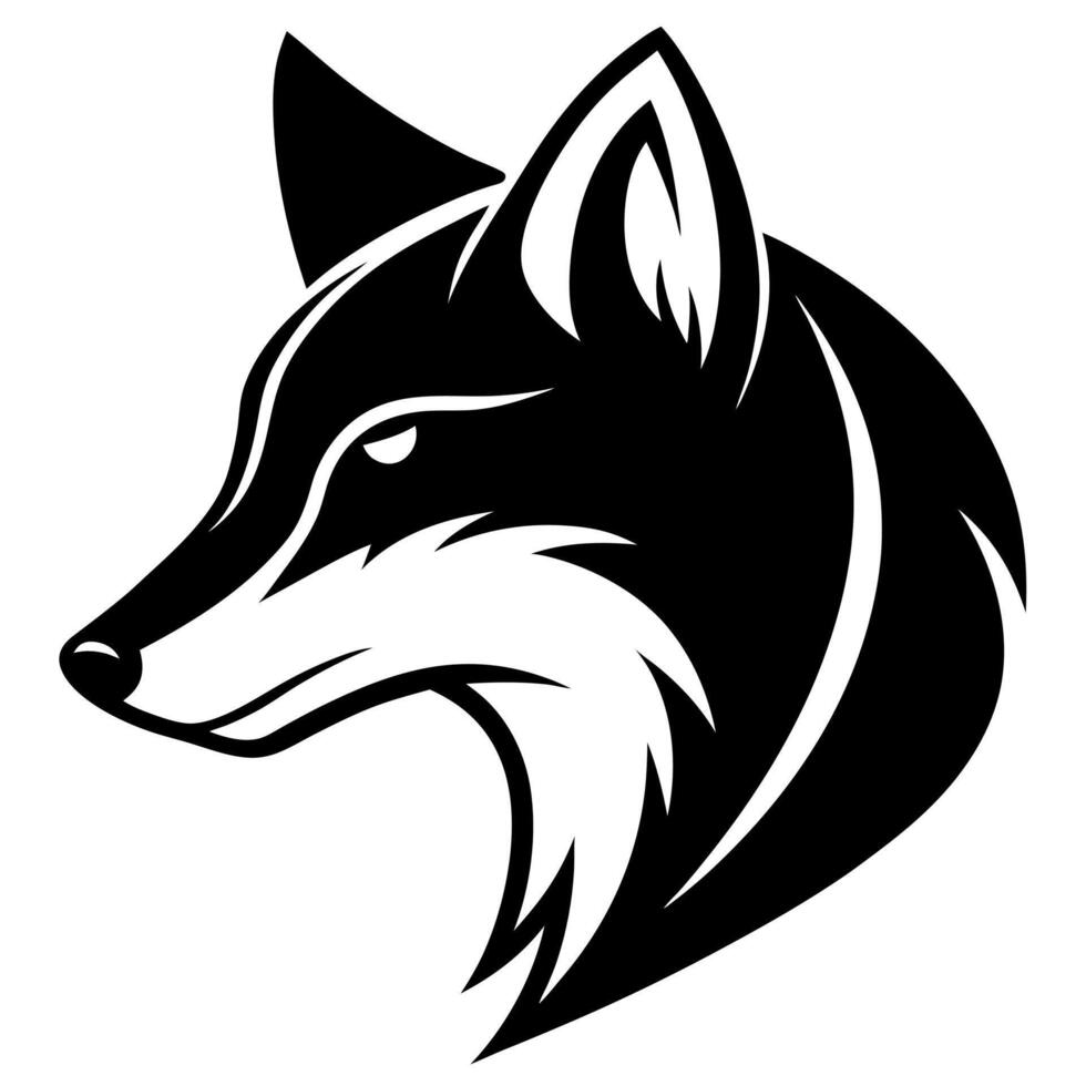Polar Fox Head Silhouette for Wildlife Art and Logo Design vector