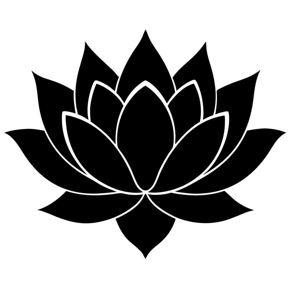Lotus Silhouette Illustration for Creative Designs and Nature-Inspired Projects vector
