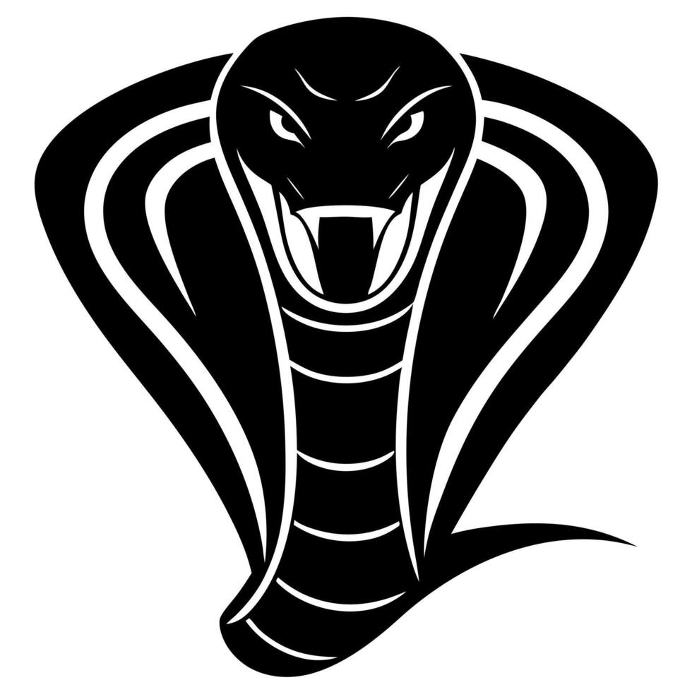 Bold Cobra Head Silhouette Artwork for Eye-Catching Visuals vector