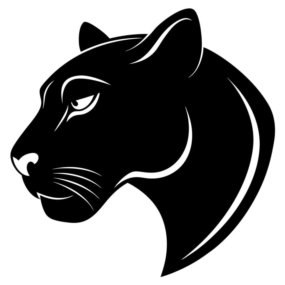 Wild Panther Head Silhouette Art for Logos and Branding Materials vector