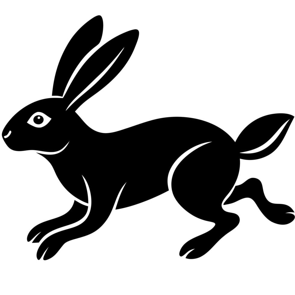 Elegant Rabbit Silhouette Illustration for Creative Projects and Art Designs vector