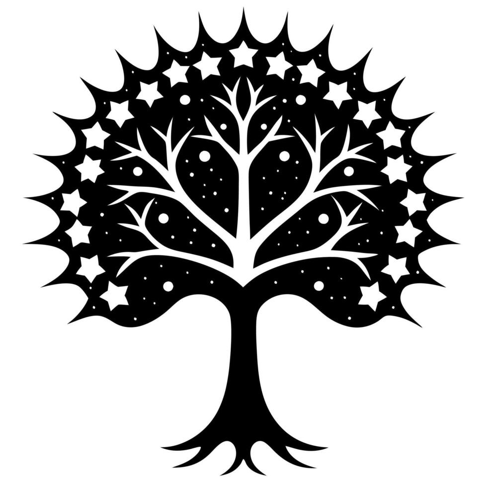 Tree Silhouette Illustration for Nature Themed Designs and Creative vector