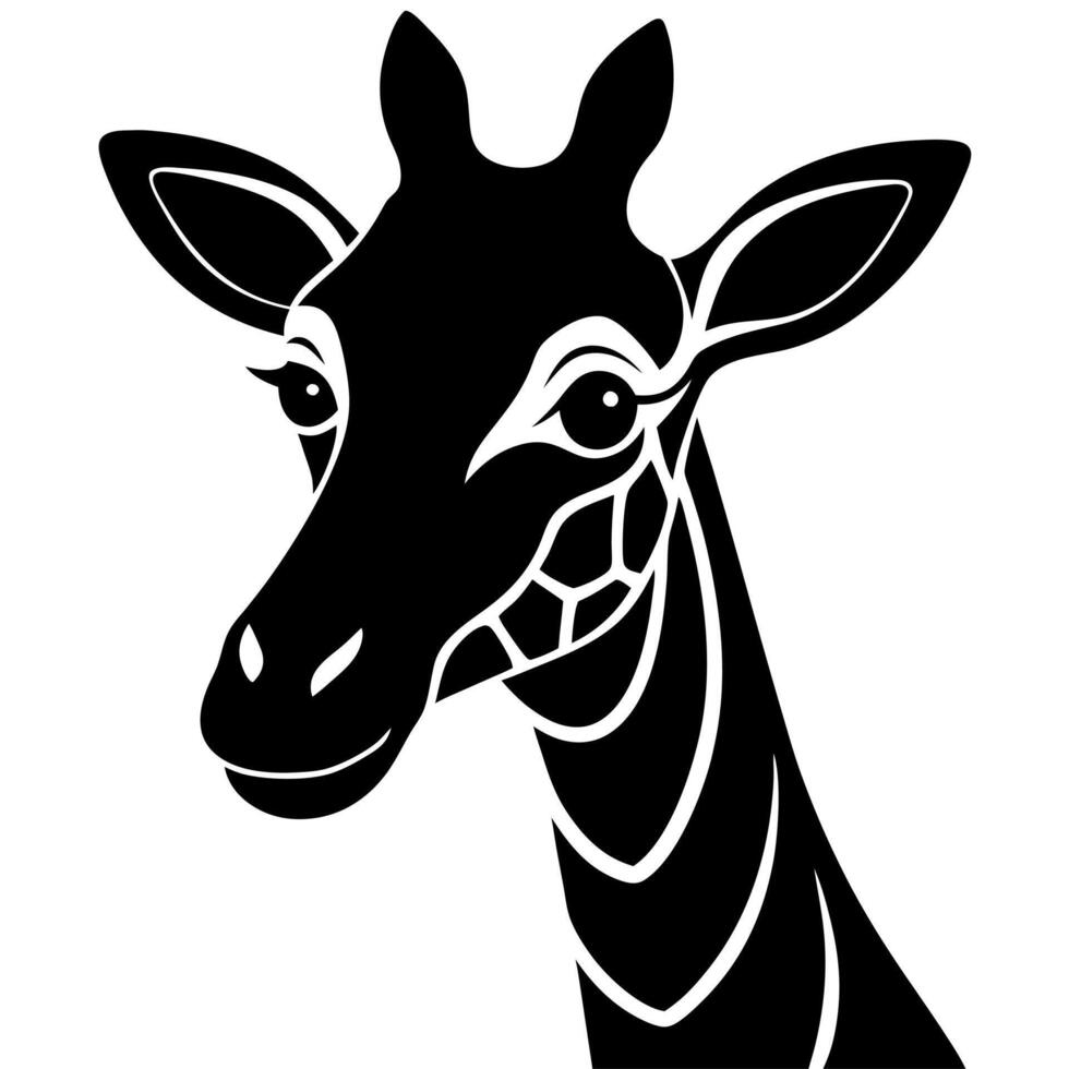 Giraffe head silhouette on a white background vector