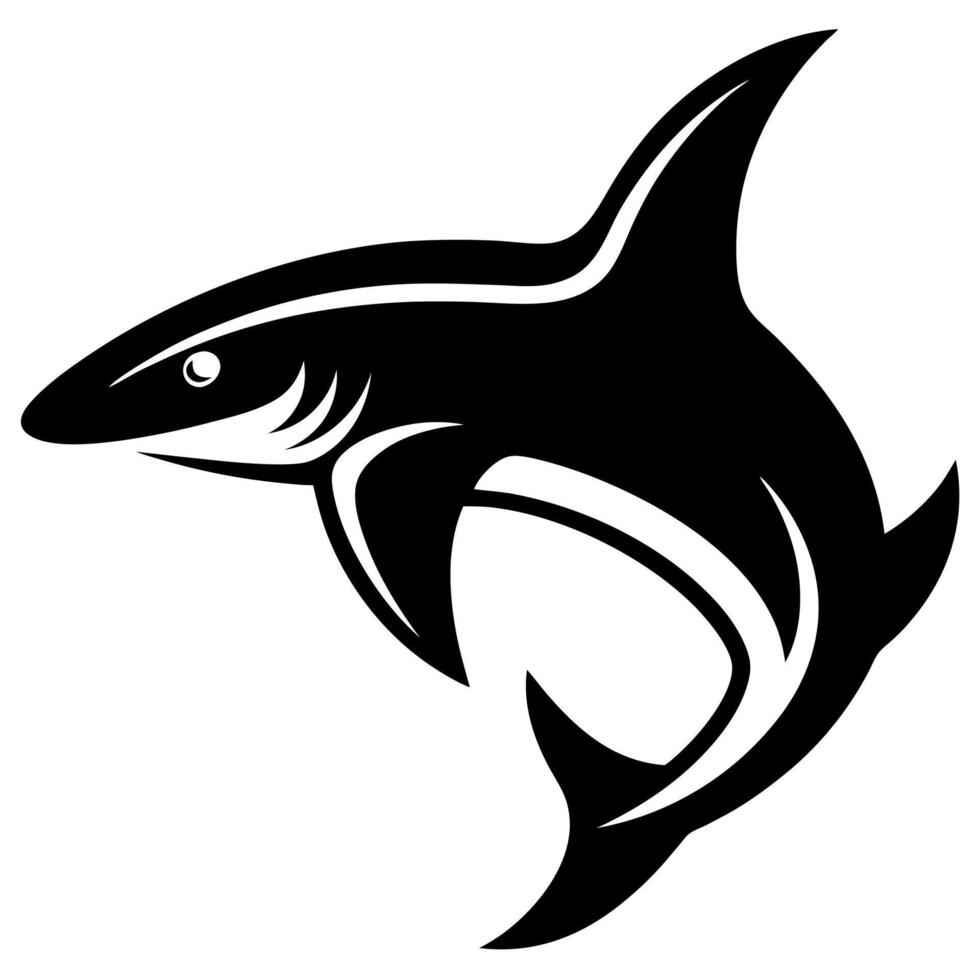Hammerhead Shark Silhouette Illustration Perfect for Marine Animal Art Designs vector