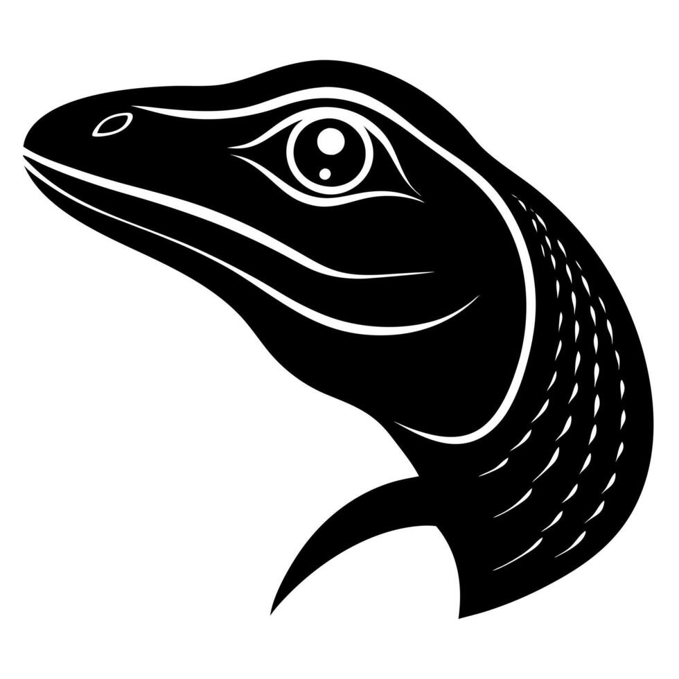 Minimalistic Lizard Head Silhouette for Logos and Design Elements vector