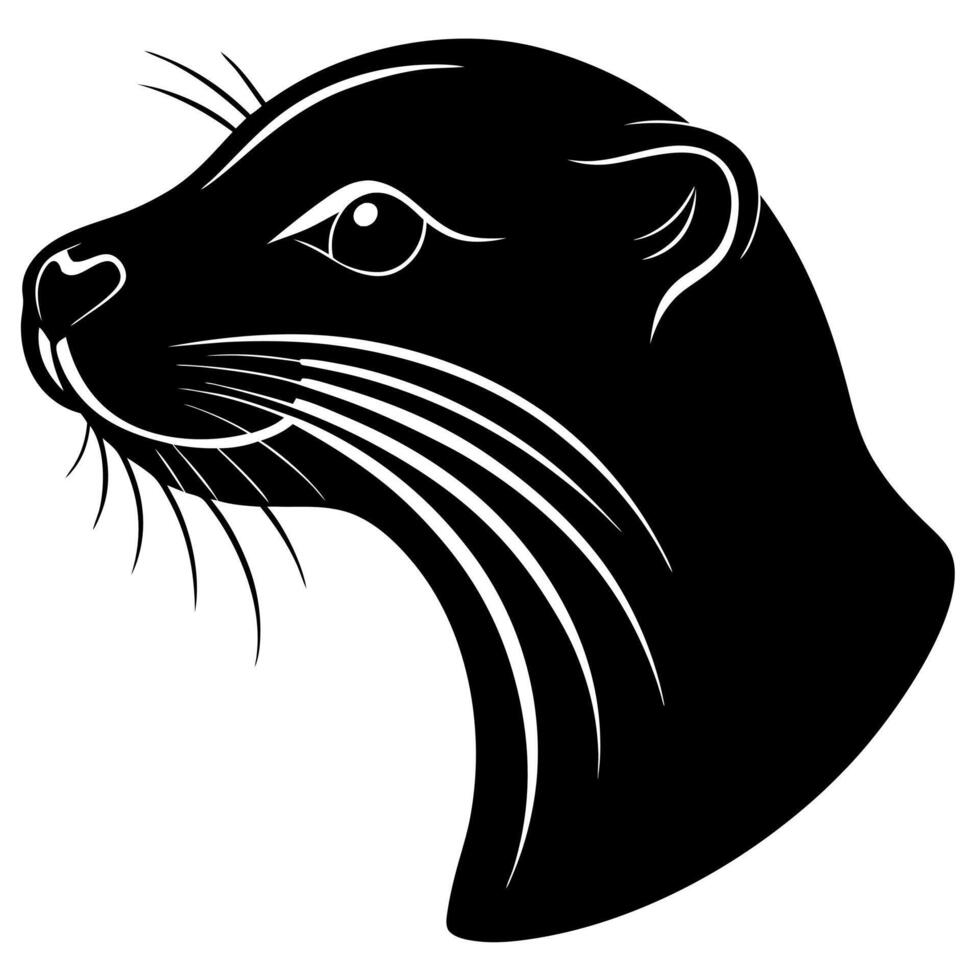 An otter head on a white background vector