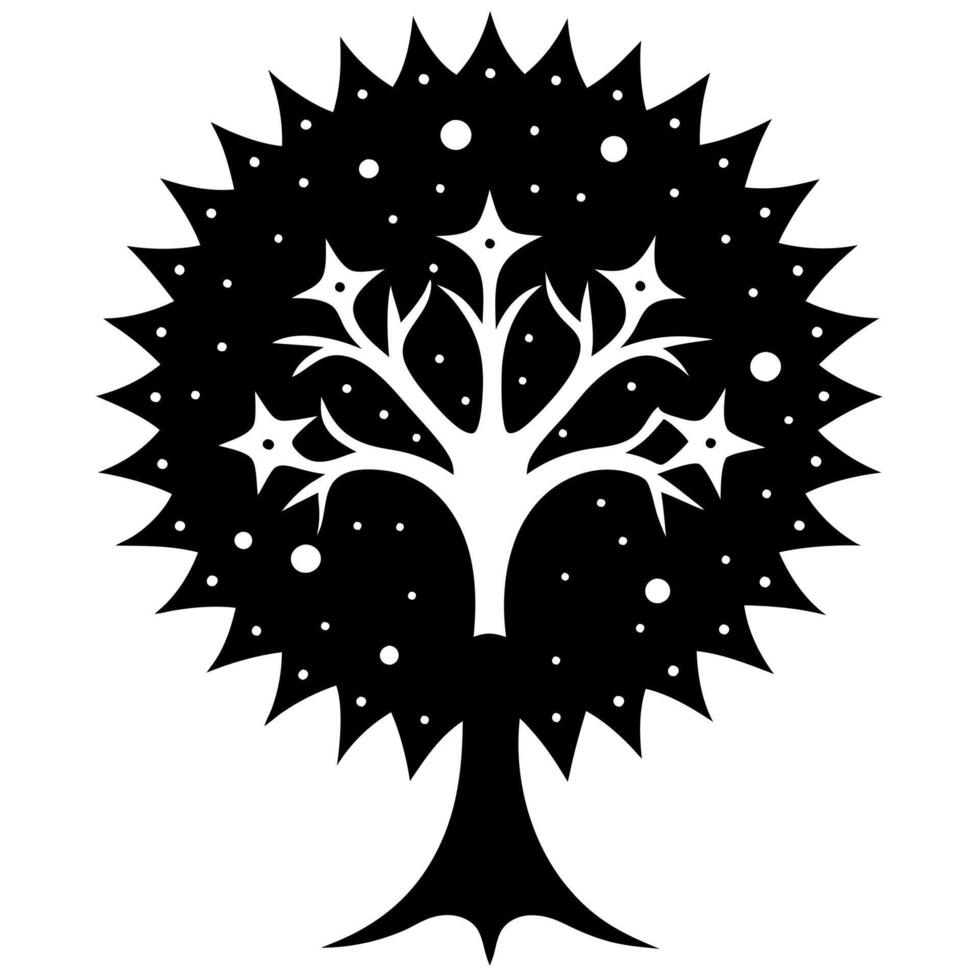 Elegant Tree Silhouette Artwork for Nature and Outdoor Inspired Designs vector