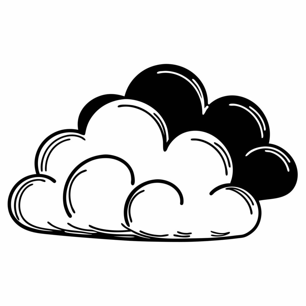 Creative Cloud Icon Silhouette Illustration for Digital Artworks vector