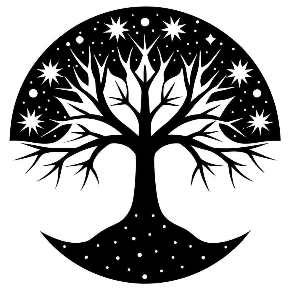 Tree Silhouette Illustration for Nature Themed Designs vector
