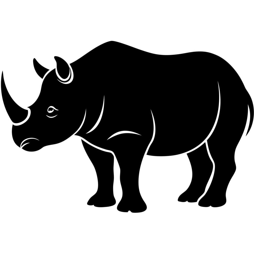 Stunning Rhino Standing Silhouette for Creative Animal Designs vector