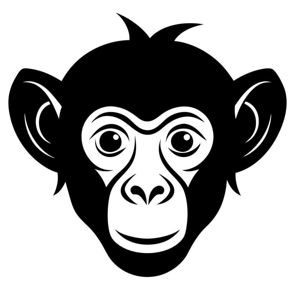 Stylish Monkey Head Silhouette Design for Home or Office Art Decor vector