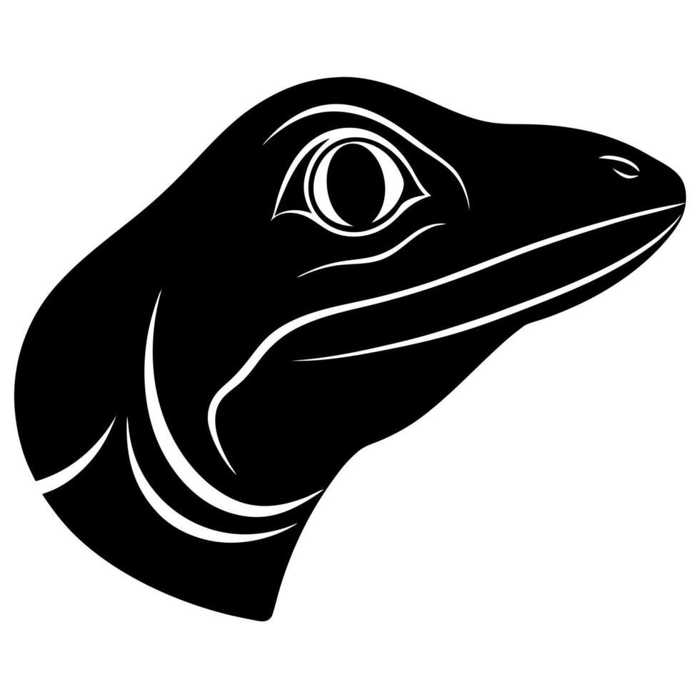 Black Lizard Silhouette Head Design Ideal for Digital and Print Artwork vector