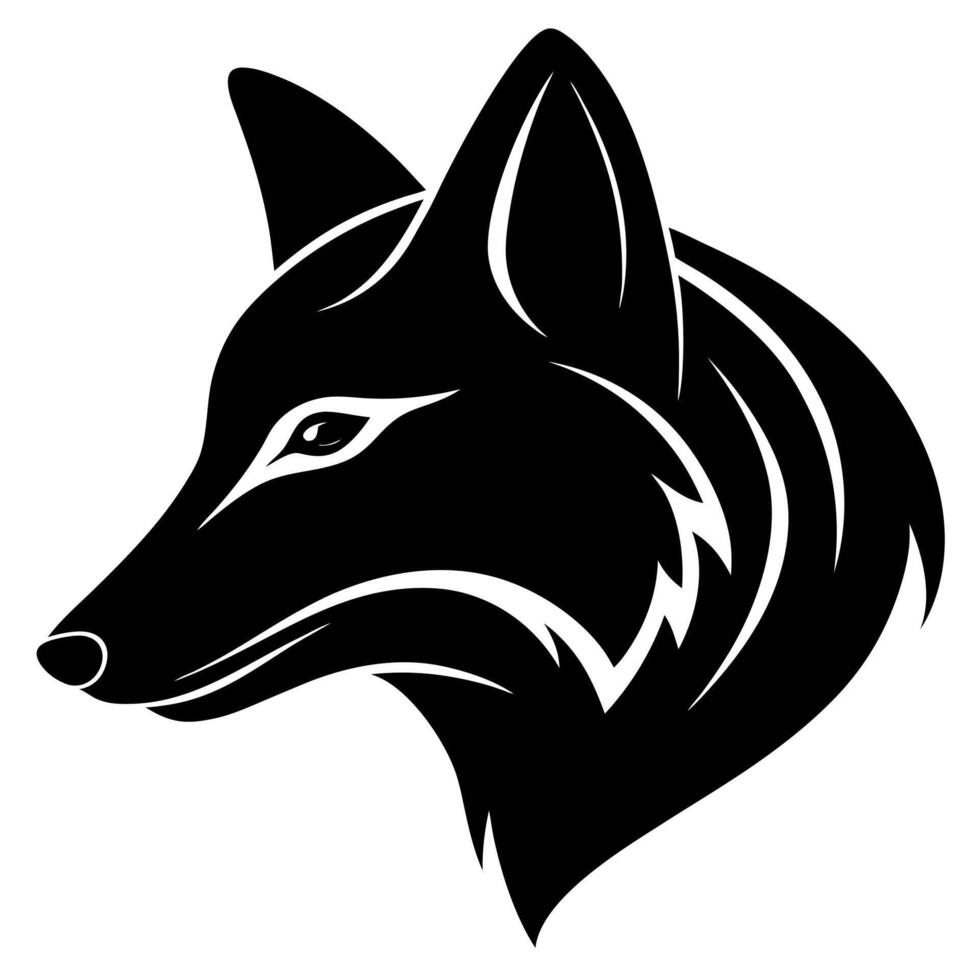 Animal Head Silhouette of Polar Fox for Illustration and Art vector