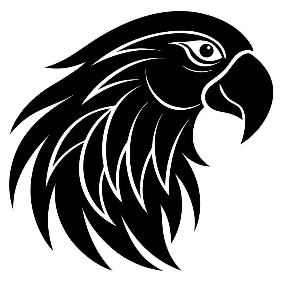 Parrot Head Silhouette Design Perfect for Art and Crafts vector