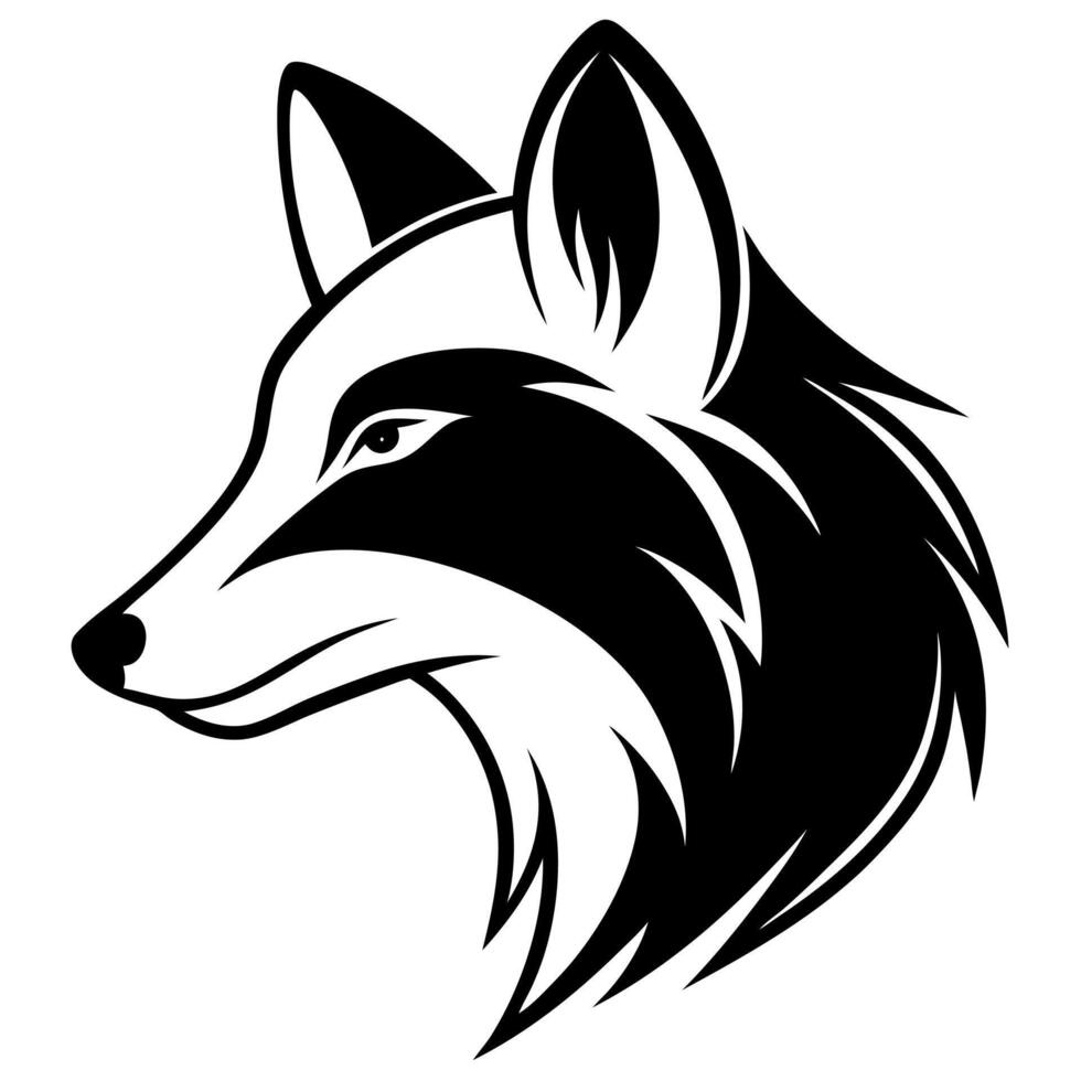 Wild Polar Fox Head Silhouette for Logo and Art Designs vector