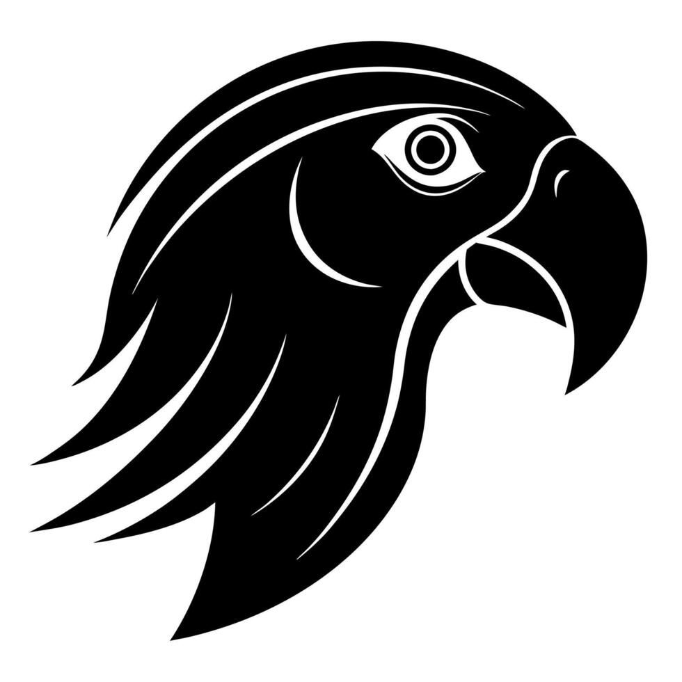 Parrot Head Silhouette Illustration for Creative Projects vector