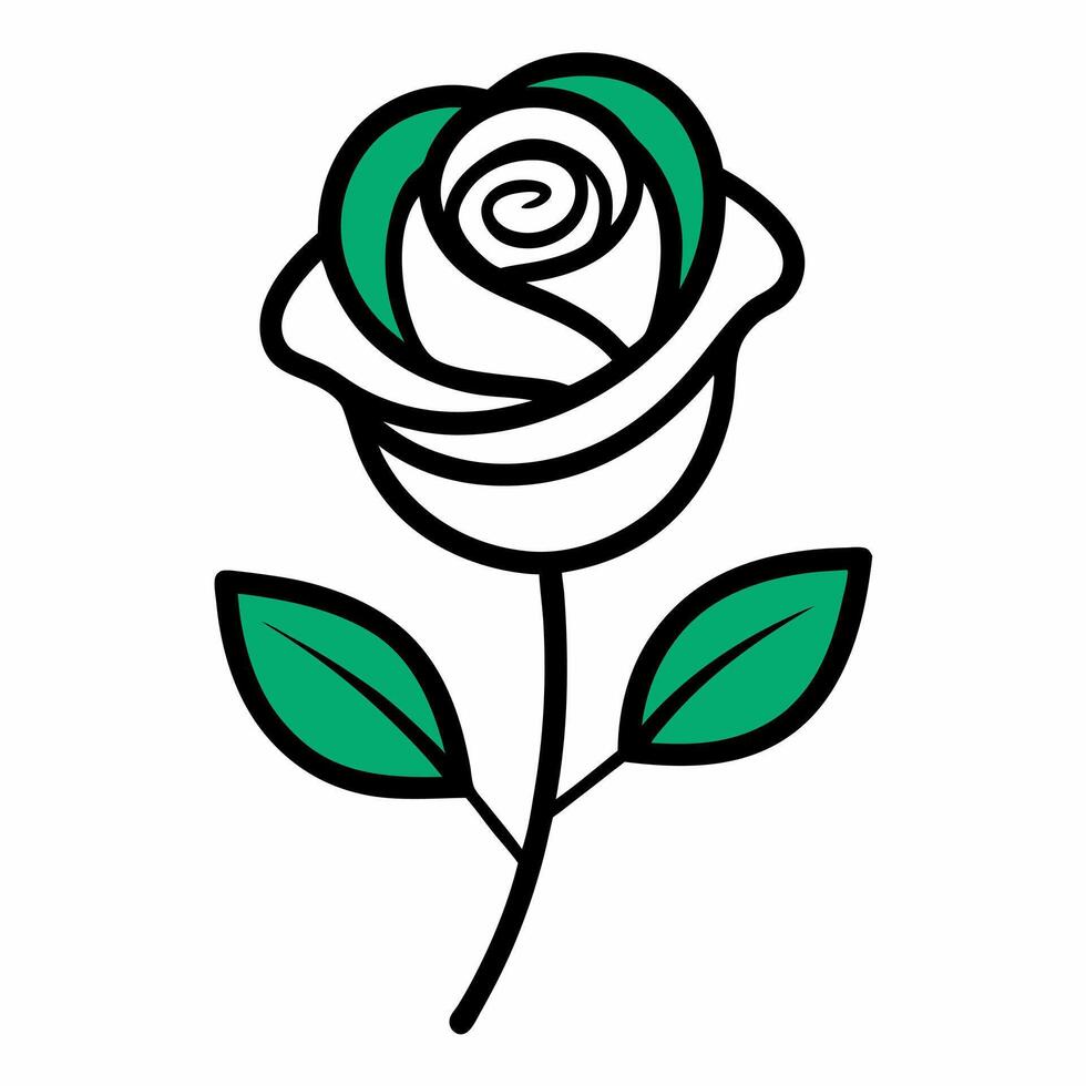 Beautiful Rose Silhouette Line Art for Digital and Print Use vector