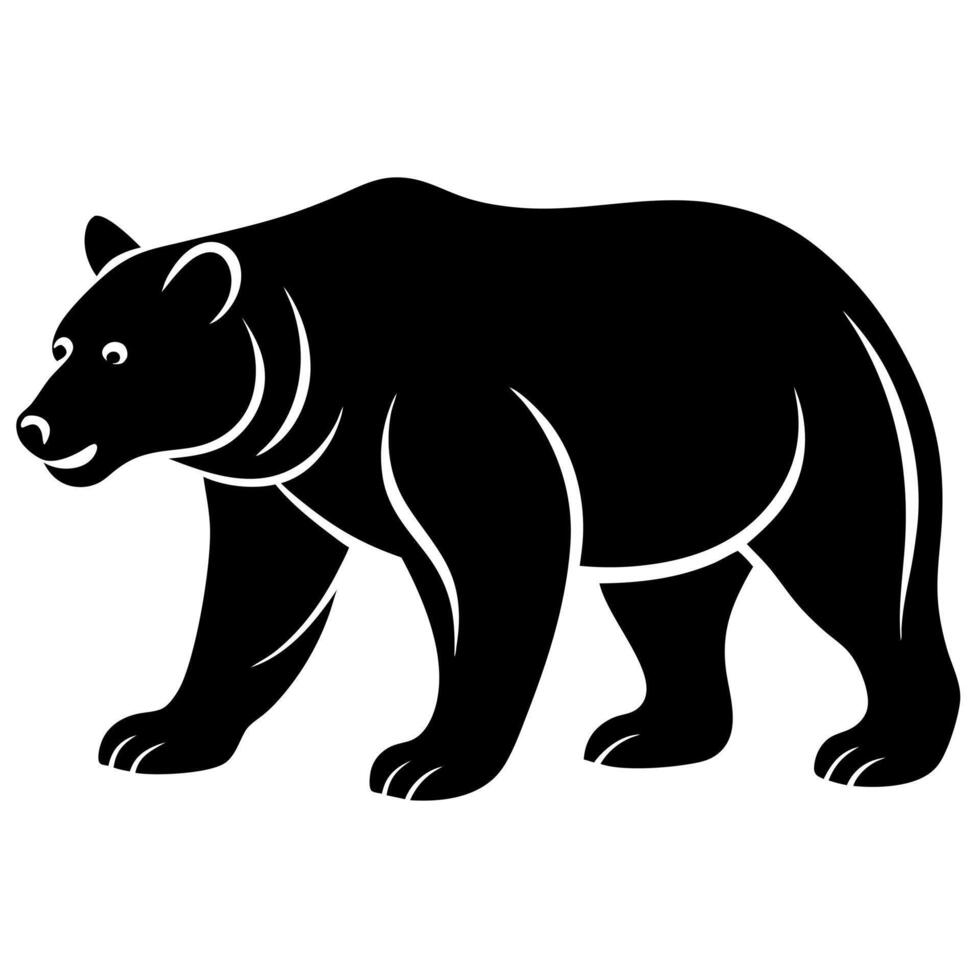 Walking Bear Silhouette Art Perfect for Animal Graphics and Creative Designs vector